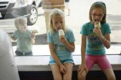 Girls eating ice cream cones boy envious Meme Template