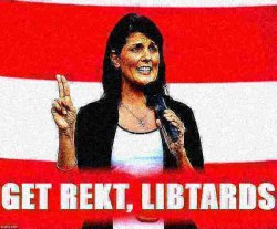 Nikki Haley get rekt libtards deep-fried Meme Template