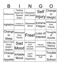 depression bingo 1 Meme Template
