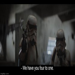 4 to 1 mandalorian scene stormtroopers Meme Template