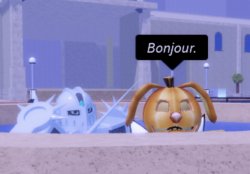 Pumpkin Doggy says Bonjour Meme Template