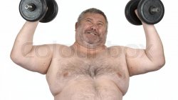 fat man lifting Meme Template