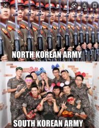 North Korean Army vs. South Korean Army Meme Template