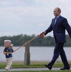 Putin takes Baby Trump for a walk Meme Template