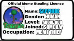 Official X License Meme Template
