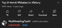Top 10 Worst Mistakes in history Meme Template