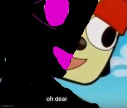 Slightly Corrupted parappa oh dear Meme Template
