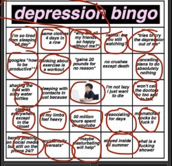 Depressed bingo Meme Template