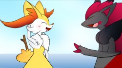 Braixen and Zoroark asking out Meme Template