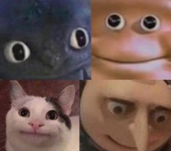 Four Faces Awkward Realization Meme Template