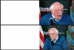 Bernie react good bad Meme Template
