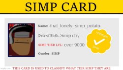 my simp card Meme Template