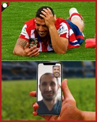 Luis Suarez scudetto videocall Meme Template