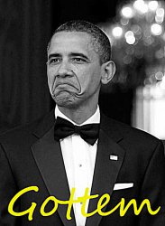 Barack Obama gottem black & white sharpened Meme Template