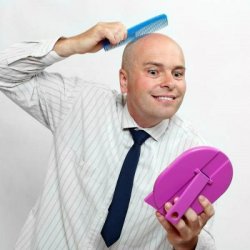 Bald man comb and mirror Meme Template