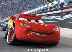 I am speed Lightning Mcqueen Meme Template
