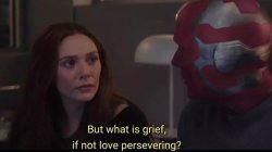 WandaVision But what is grief if not love persevering? Meme Template