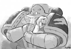 space marine holding kid Meme Template