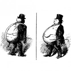 Rich and Poor, Bag and Belly Meme Template