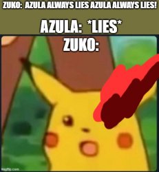 AZULA ALWAYS LIES AZULA ALWAYS LIES! Meme Template