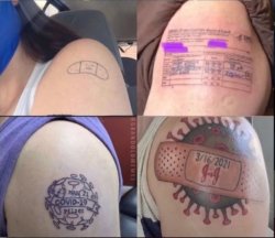Covid vaccination tattoos Meme Template