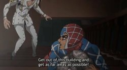 JoJo's Bizarre Adventure Mista Get out of this building Meme Template