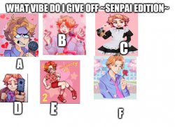 What vibe do I give off ? Senpai edition ? Meme Template