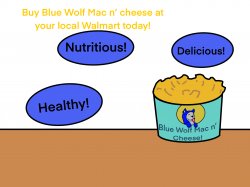 Blue Wolf Mac n cheese Meme Template