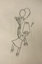 girl falling from the sky with balloons Meme Template
