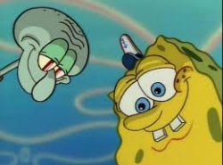 Spongebob and Squidward Looking Down Meme Template
