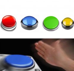 Blue button Meme Template