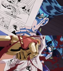 Crazy diamond punching rohan Meme Template