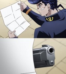 Paper secret gun Meme Template