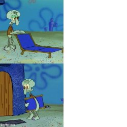 Squidward Chair Reversed Meme Template