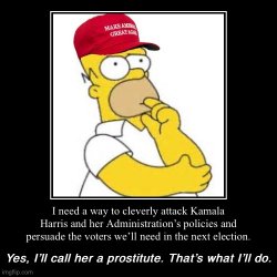 MAGA Homer Kamala Harris prostitute Meme Template