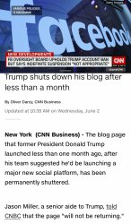 Trump shuts down blog Meme Template