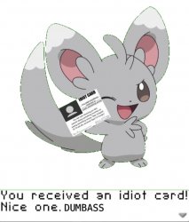 You’ve received an idiot card! Nice one dumbass Meme Template