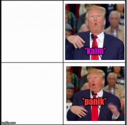 Trump yes no calm panic kalm panik Meme Template