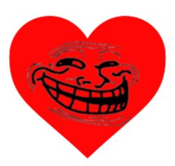 Troll face love heart Meme Template