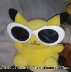 words cant hurt me these shades are gucci Meme Template