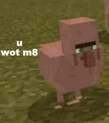u wot m8 [cursed villager-chicken] Meme Template