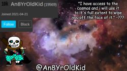 an8yroldkid announcement Meme Template