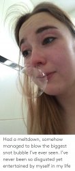 Woman with snot bubble 1 Meme Template