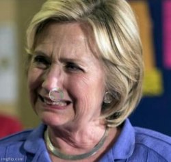 Ugly crying Hillary Clinton snot bubble Meme Template