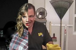 Taylor and Phil Swift split down the middle Meme Template
