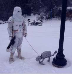 Snowtrooper and his pet AT-AT Meme Template