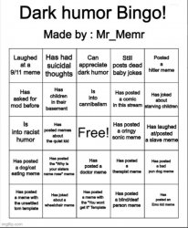 Dark humor Bingo Meme Template