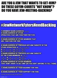 #GewNetworkFytersNeedBacking Because The-Goyim-Officials Meme Template