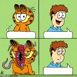 Garfield Jon for the better Meme Template