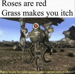 Roses are red, Grass makes you itch Meme Template